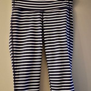 Navy and White Stripped Leggings